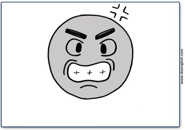 angry – Blank – colour & write flashcard