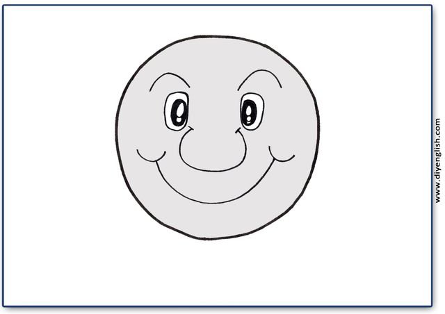 happy – Blank – colour & write flashcard
