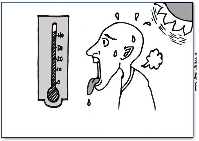 hot – Blank – colour & write flashcard