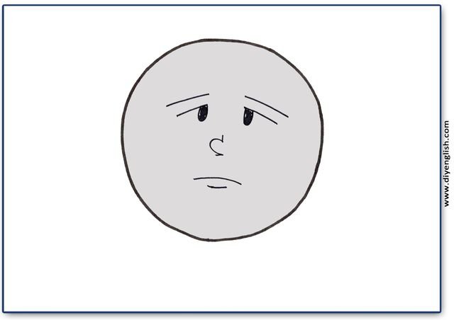 sad – Blank – colour & write flashcard