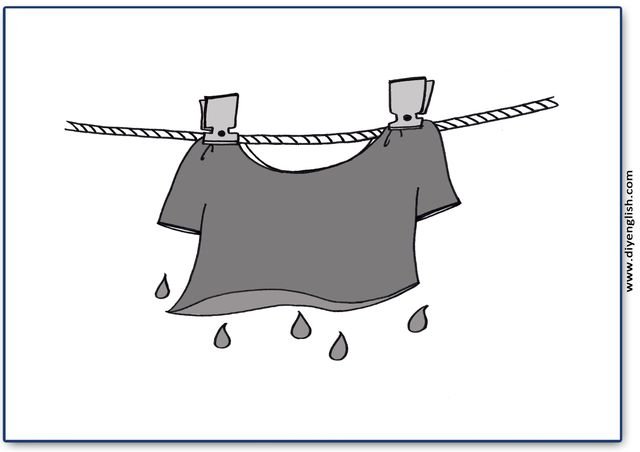 wet – Blank – colour & write flashcard
