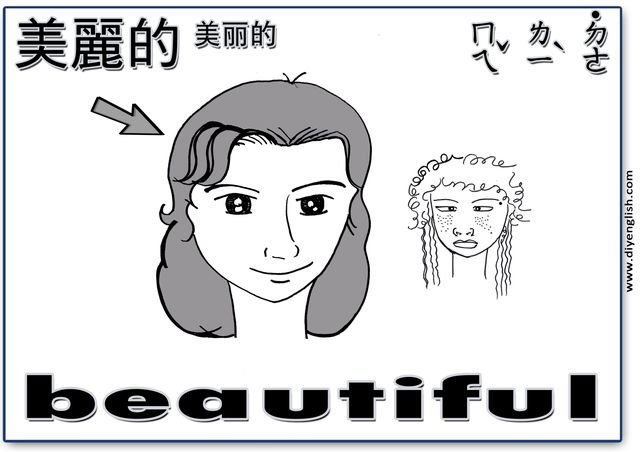 beautiful – Chinese & English flashcard