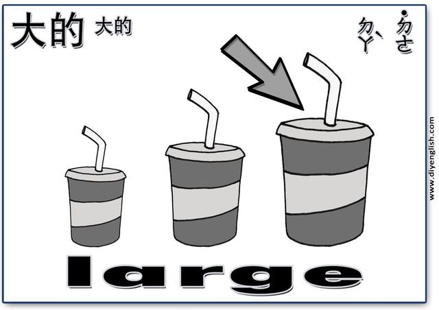 large – Chinese & English flashcard