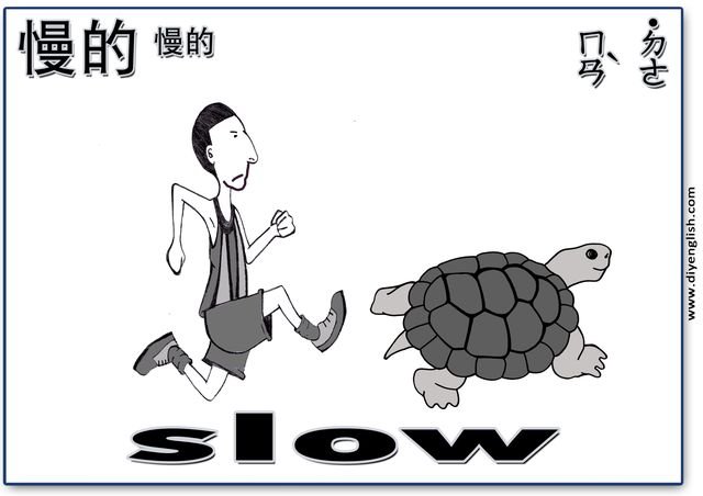 slow – Chinese & English flashcard