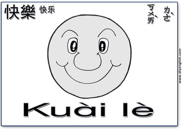 happy – Chinese & Pinyin flashcard