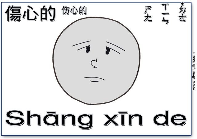 sad – Chinese & Pinyin flashcard