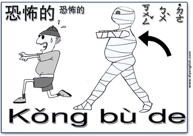 scary – Chinese & Pinyin flashcard