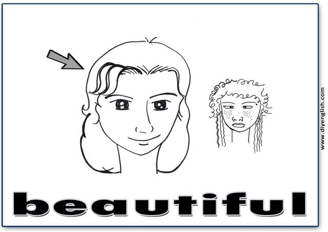 beautiful – English word flashcard