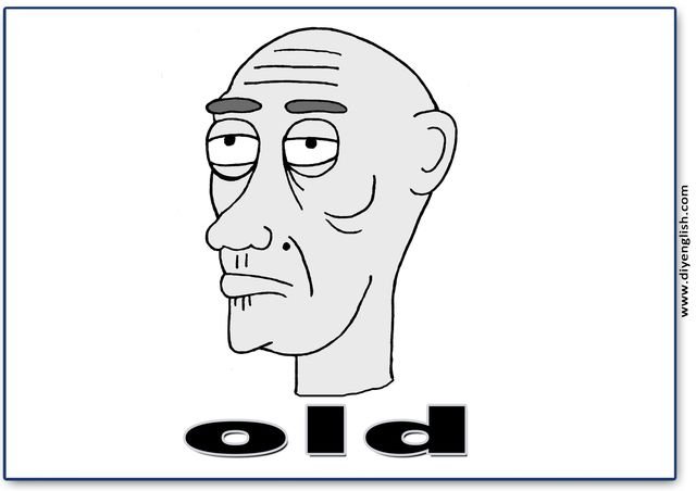 old – English word flashcard