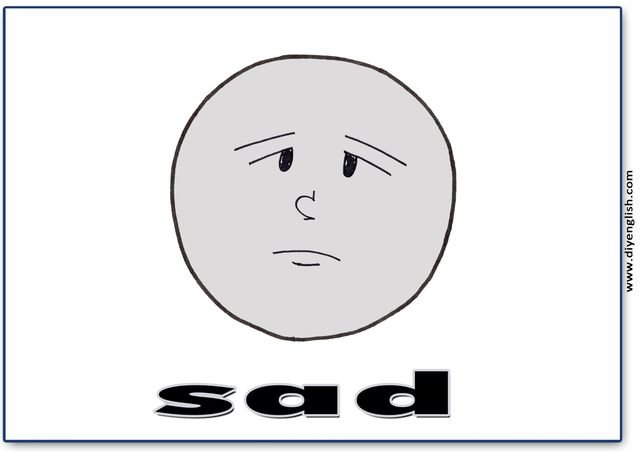 sad – English word flashcard