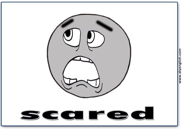 scared – English word flashcard