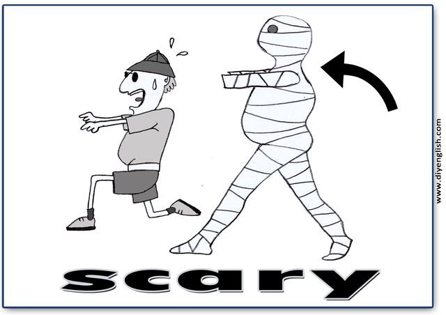 scary – English word flashcard