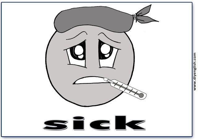 sick – English word flashcard