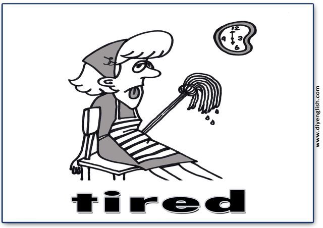 tired – English word flashcard