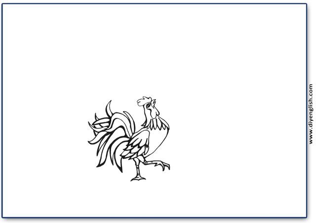 chicken – Blank – colour & write flashcard