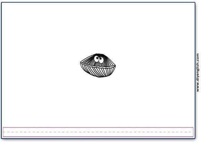 clam – Blank – colour & write flashcard