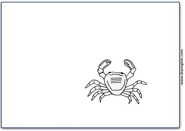 crab – Blank – colour & write flashcard