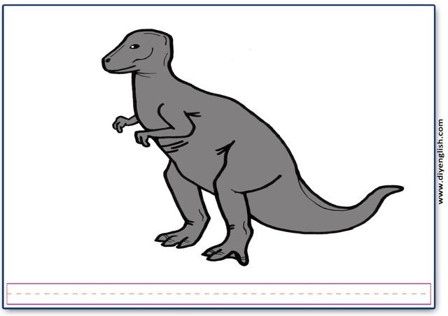 dinosaur – Blank – colour & write flashcard