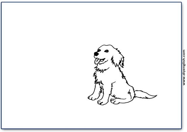 dog – Blank – colour & write flashcard