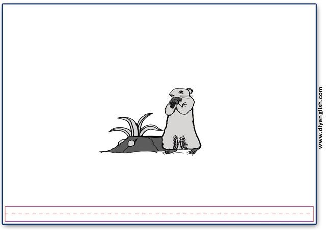 gopher – Blank – colour & write flashcard