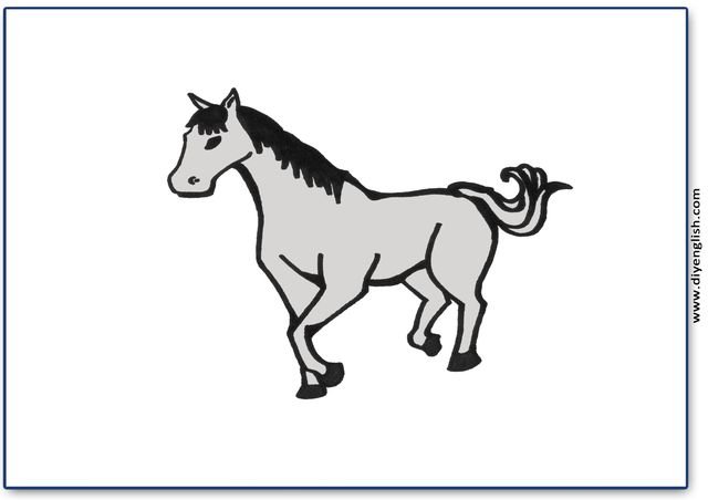horse – Blank – colour & write flashcard