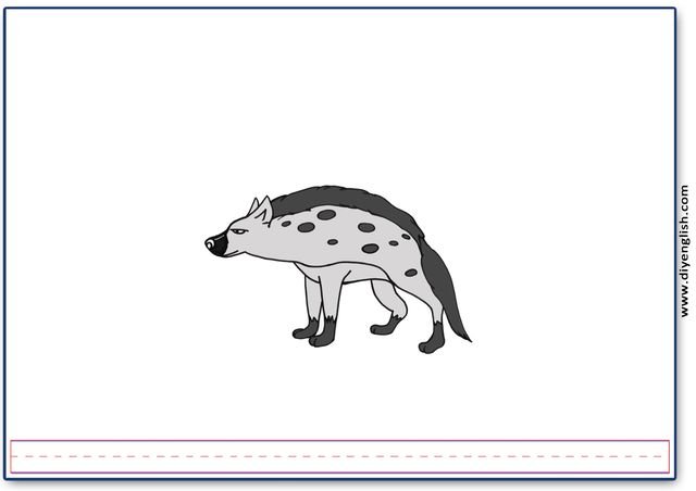 hyena – Blank – colour & write flashcard
