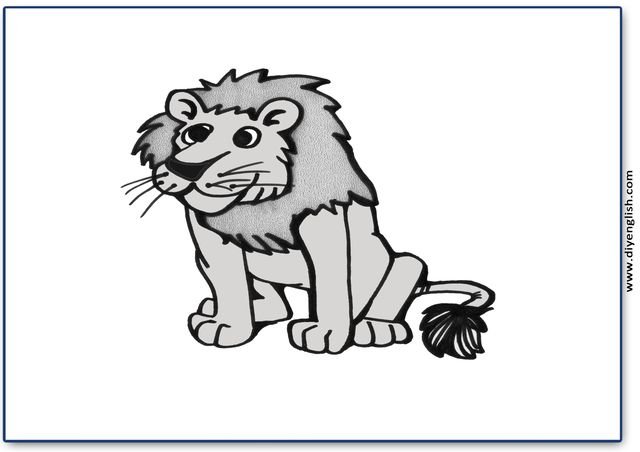 lion – Blank – colour & write flashcard