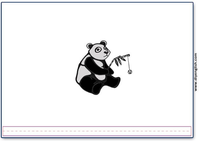 panda – Blank – colour & write flashcard