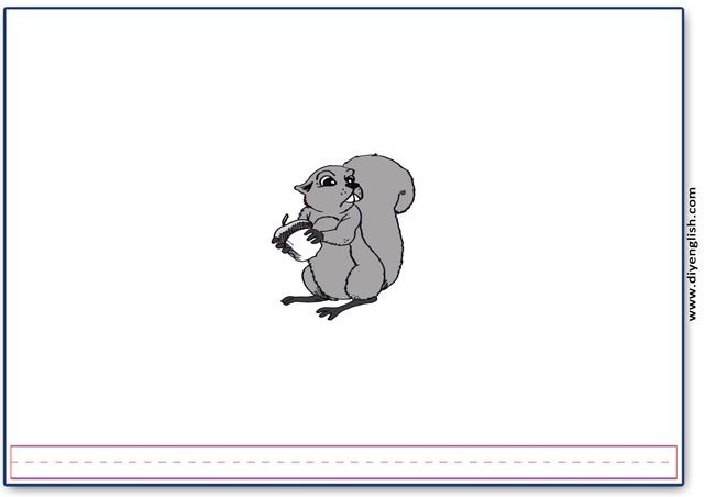 squirrel – Blank – colour & write flashcard