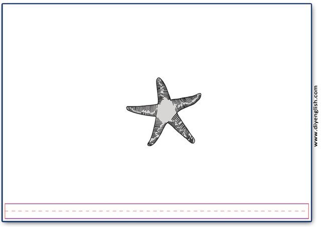 starfish – Blank – colour & write flashcard