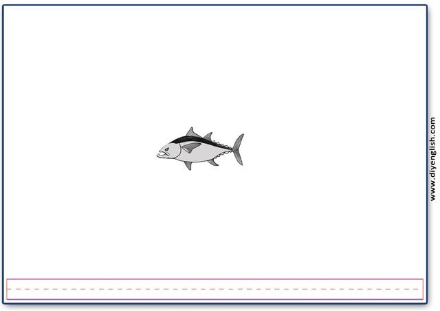 tuna – Blank – colour & write flashcard