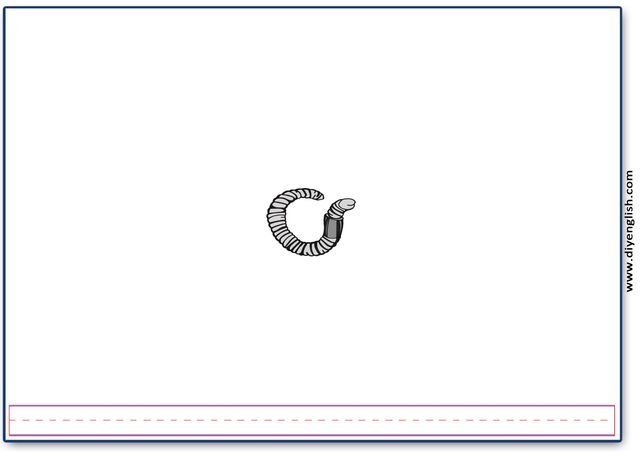worm – Blank – colour & write flashcard