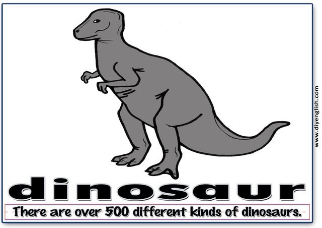 dinosaur – Word & fun-fact sentence flashcard