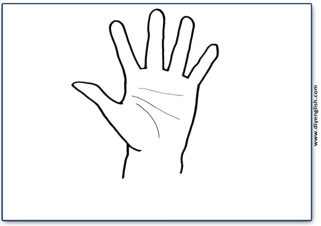 hand – Blank – colour & write flashcard