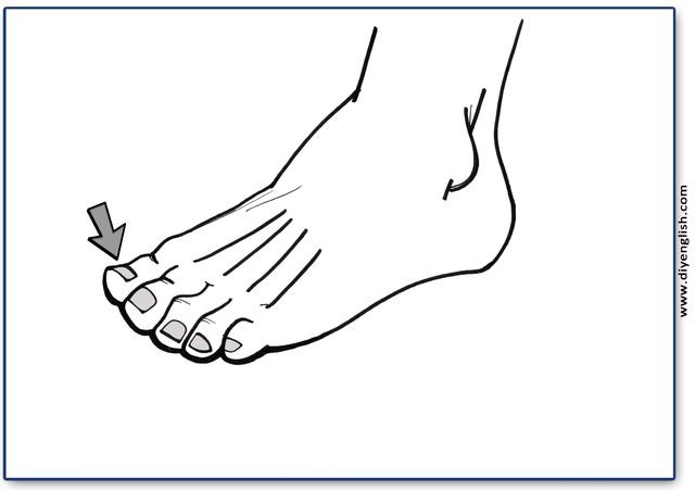 toes – Blank – colour & write flashcard