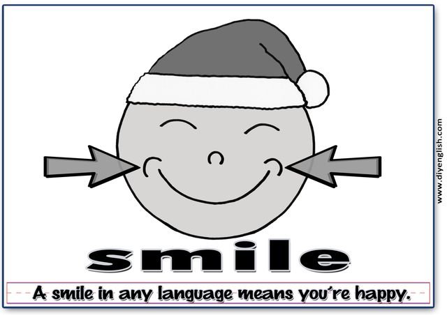 smile – Word & fun-fact sentence flashcard