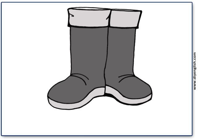 boots – Blank – colour & write flashcard