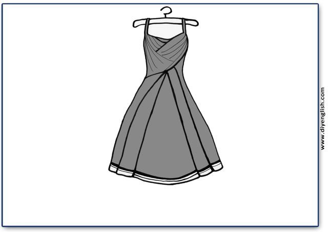 dress – Blank – colour & write flashcard