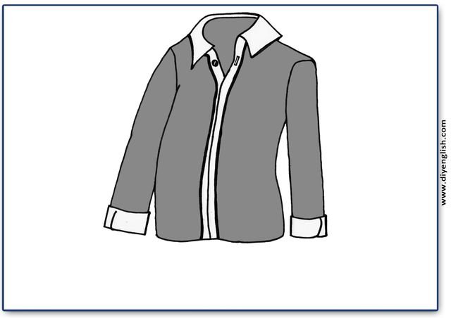 dress shirt – Blank – colour & write flashcard