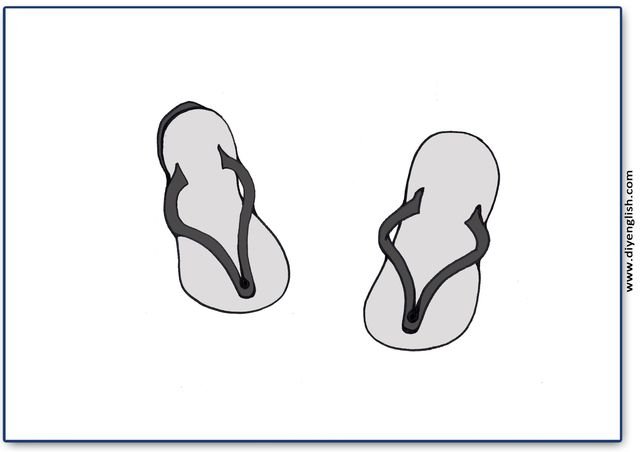 flip-flops – Blank – colour & write flashcard