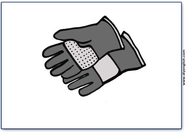 gloves – Blank – colour & write flashcard