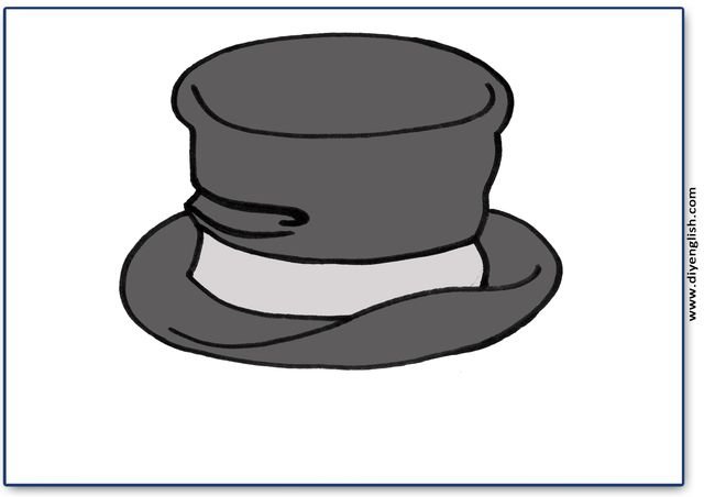 hat – Blank – colour & write flashcard