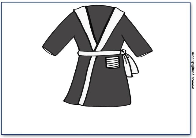 housecoat / robe – Blank – colour & write flashcard
