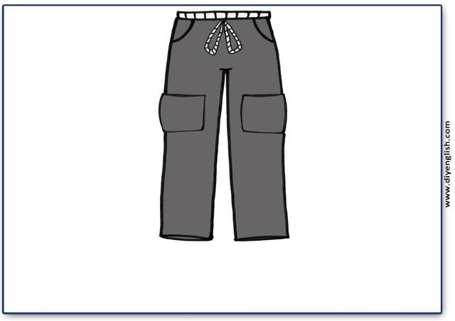 pants – Blank – colour & write flashcard