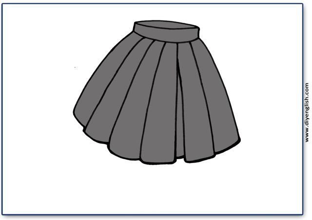 skirt – Blank – colour & write flashcard
