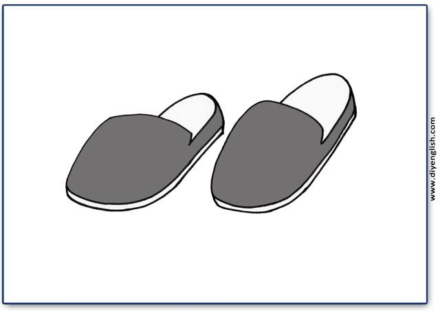 slippers – Blank – colour & write flashcard