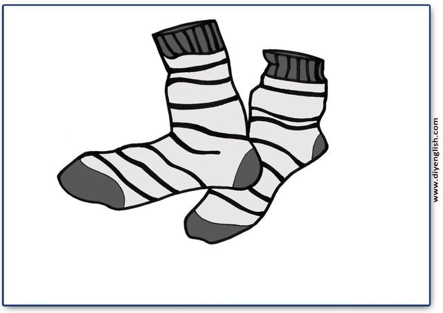 socks – Blank – colour & write flashcard