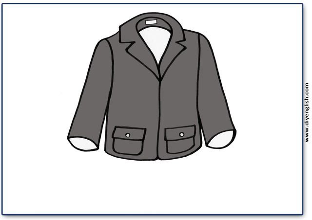 suit jacket – Blank – colour & write flashcard