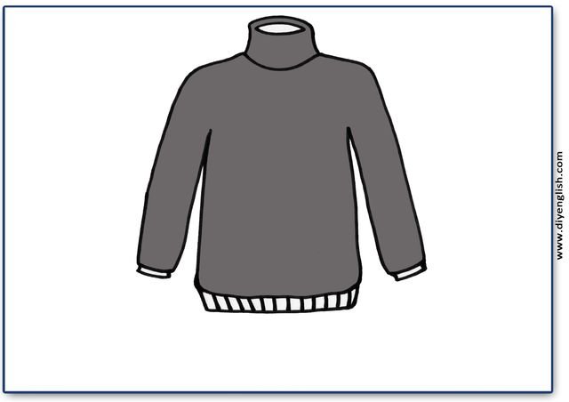 sweater – Blank – colour & write flashcard
