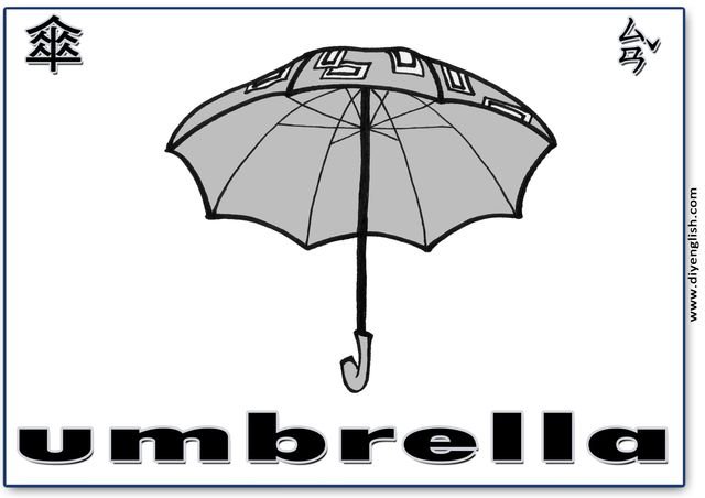 umbrella – Chinese & English flashcard
